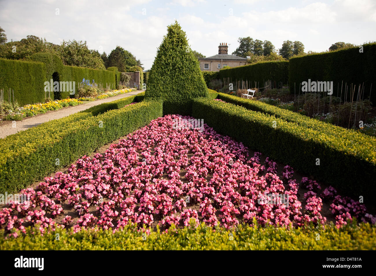 Coneysthorpe, UK, giardino fiorito di Castle Howard Foto Stock
