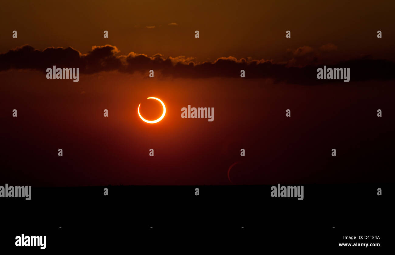 Anulare eclissi solare del 2012. Foto Stock
