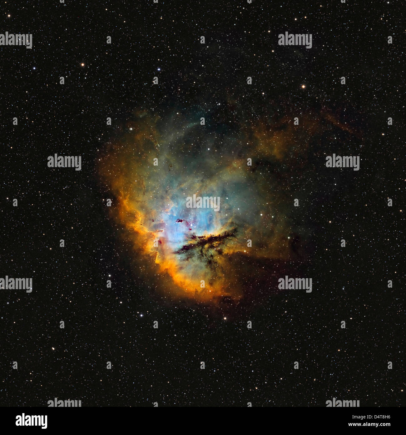 NGC 281, il Pacman nebulosa Hubble tavolozza di colori. Foto Stock