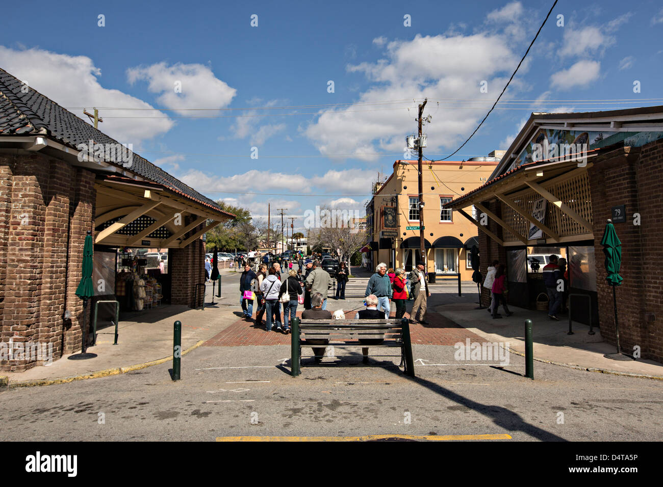 Charleston storica città mercato su Market Street a Charleston, Sc. Foto Stock