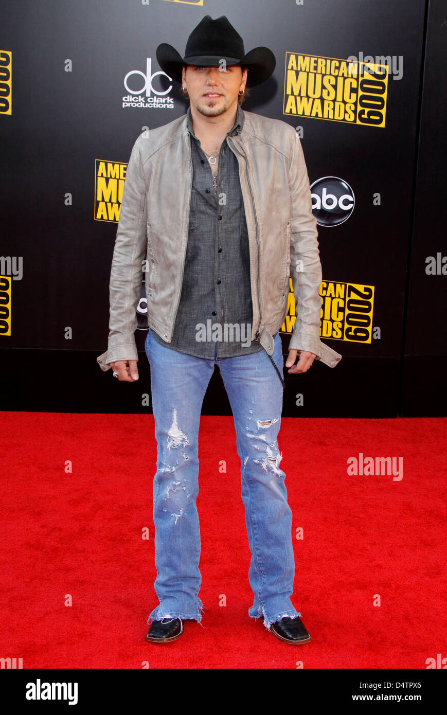 Musicista Jason Aldean arriva presso la American Music Awards 2009 presso il Nokia Theatre di Los Angeles, Stati Uniti d'America, 23 novembre 2009. Foto: Hubert Boesl Foto Stock