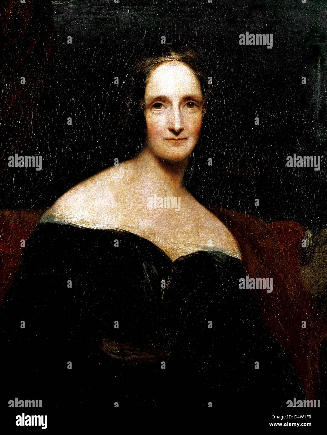 Mary Shelley (1797-1851). Romanziere inglese. Ritratto (1840) di Richard Rothwell (1800-1868). Foto Stock