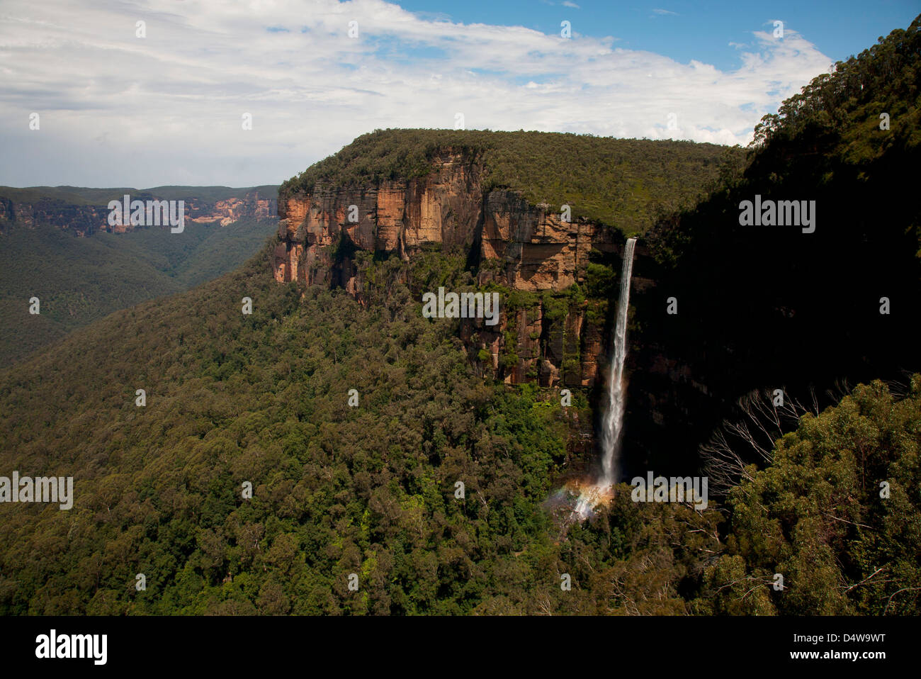 Bridal Veil Falls a Govetts Leap Lookout Blue Mountains Nuovo Galles del Sud Australia Foto Stock