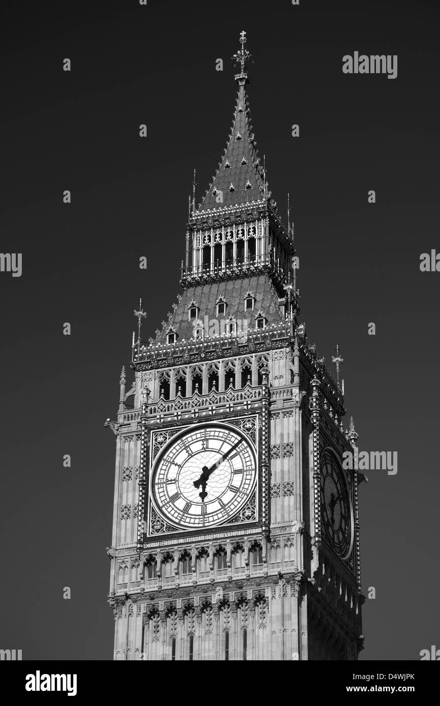 Big Ben Clock Tower, banca del Nord, Westminster, London City, England, Regno Unito Foto Stock