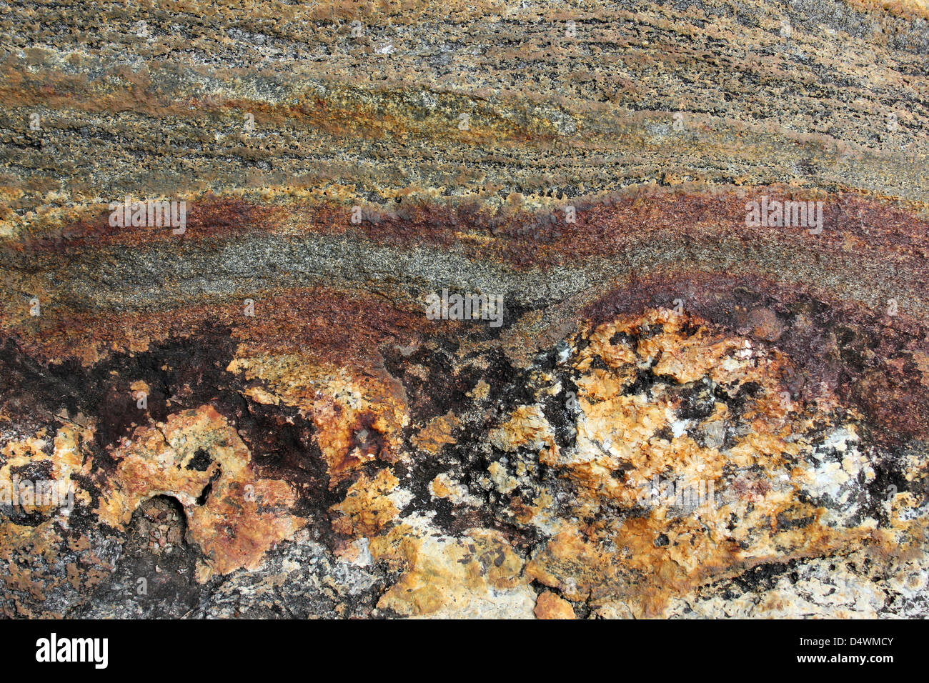 Le rocce metamorfiche del complesso delle Highland, Pre-Cambrian Foto Stock
