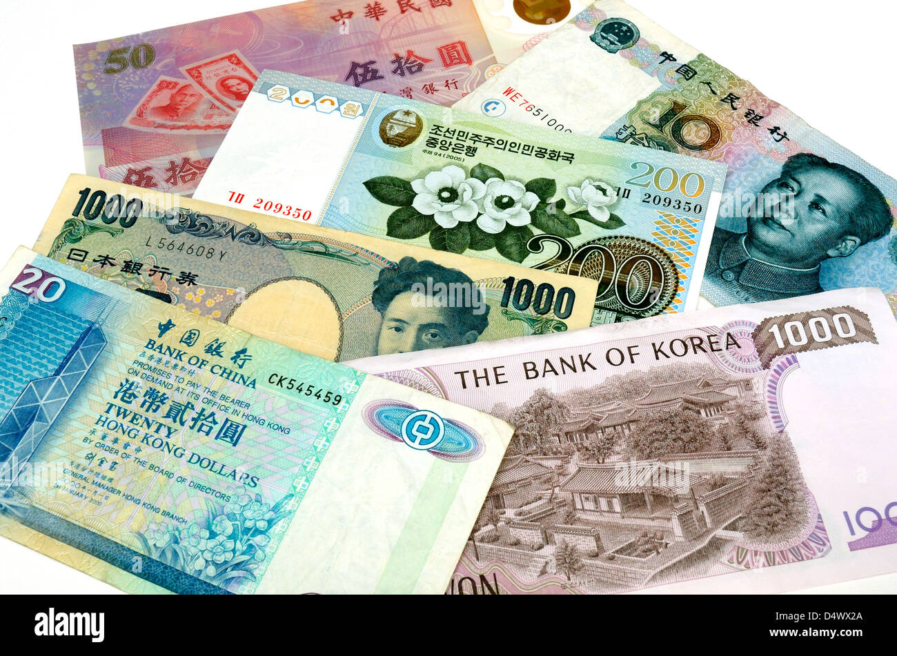 Banconote di Asia Foto Stock