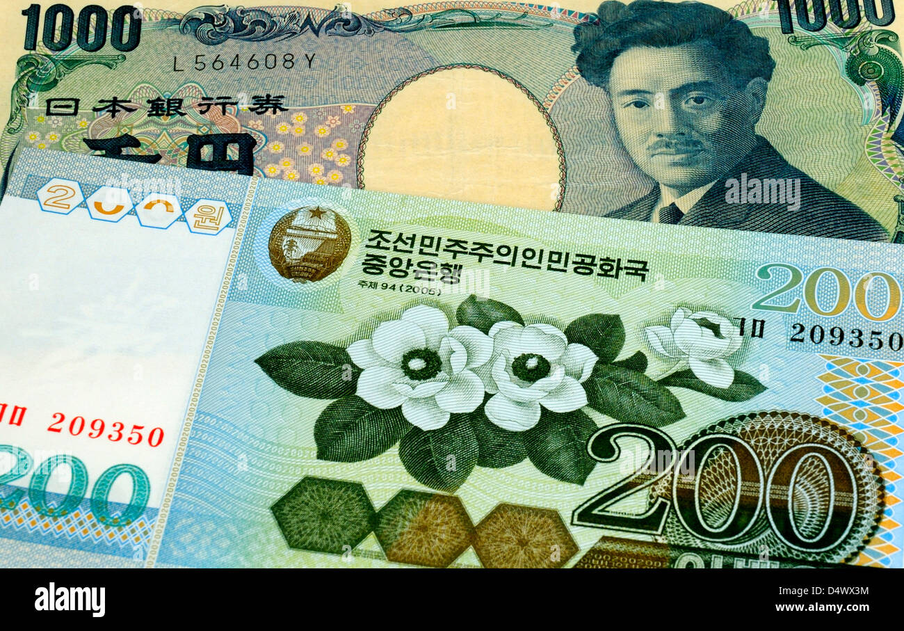Il Giappone e la Corea del Nord note Foto Stock