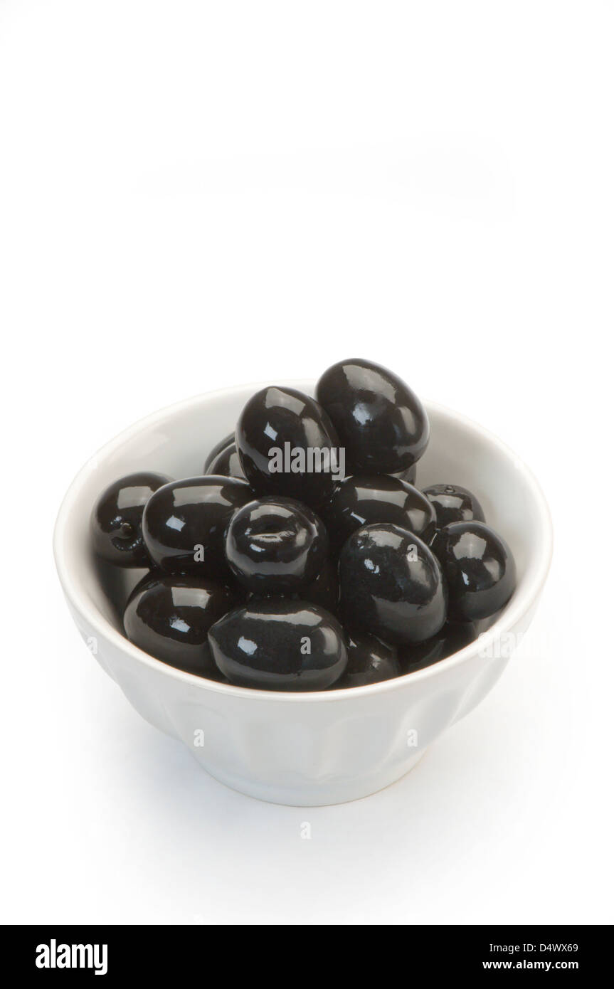 Tutta le olive nere in vaso Foto Stock