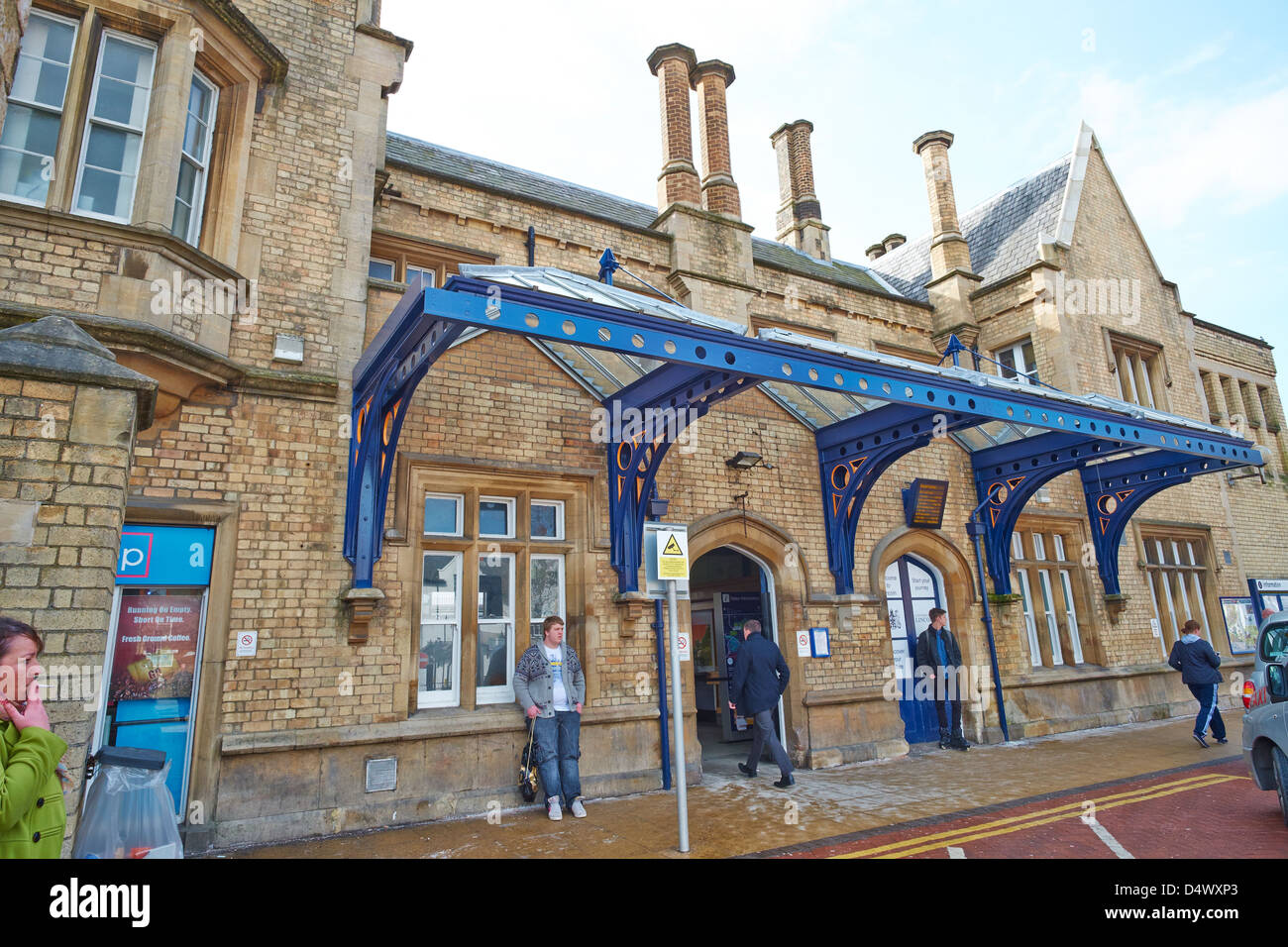 Ingresso alla stazione ferroviaria centrale di St Mary Street Lincoln Lincolnshire Inghilterra Foto Stock