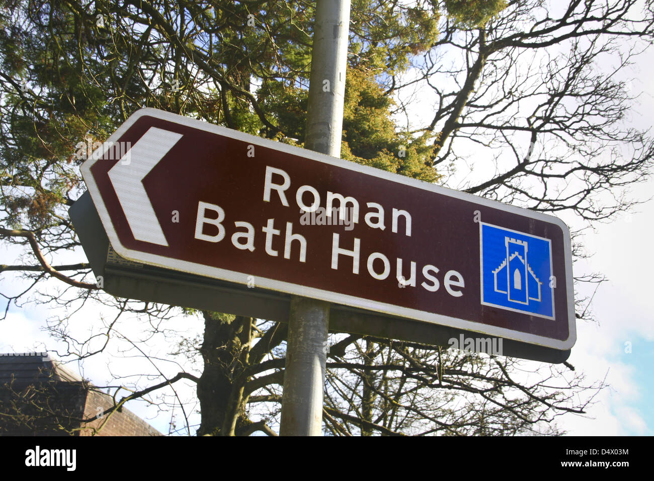 Historic Scotland segno per Bagno Romano House Bearsden Glasgow Foto Stock
