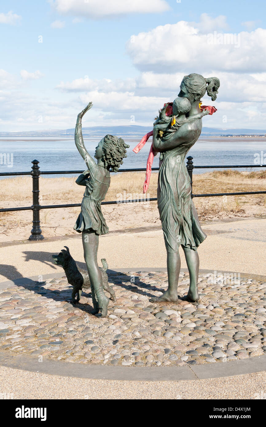 Il Welcome home statua a Fleetwood, Lancashire, Inghilterra Foto Stock
