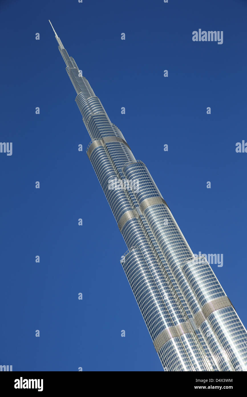 Il Burj Khalifa, il mondo il più alto edificio, Dubai, Emirati Arabi Uniti Foto Stock