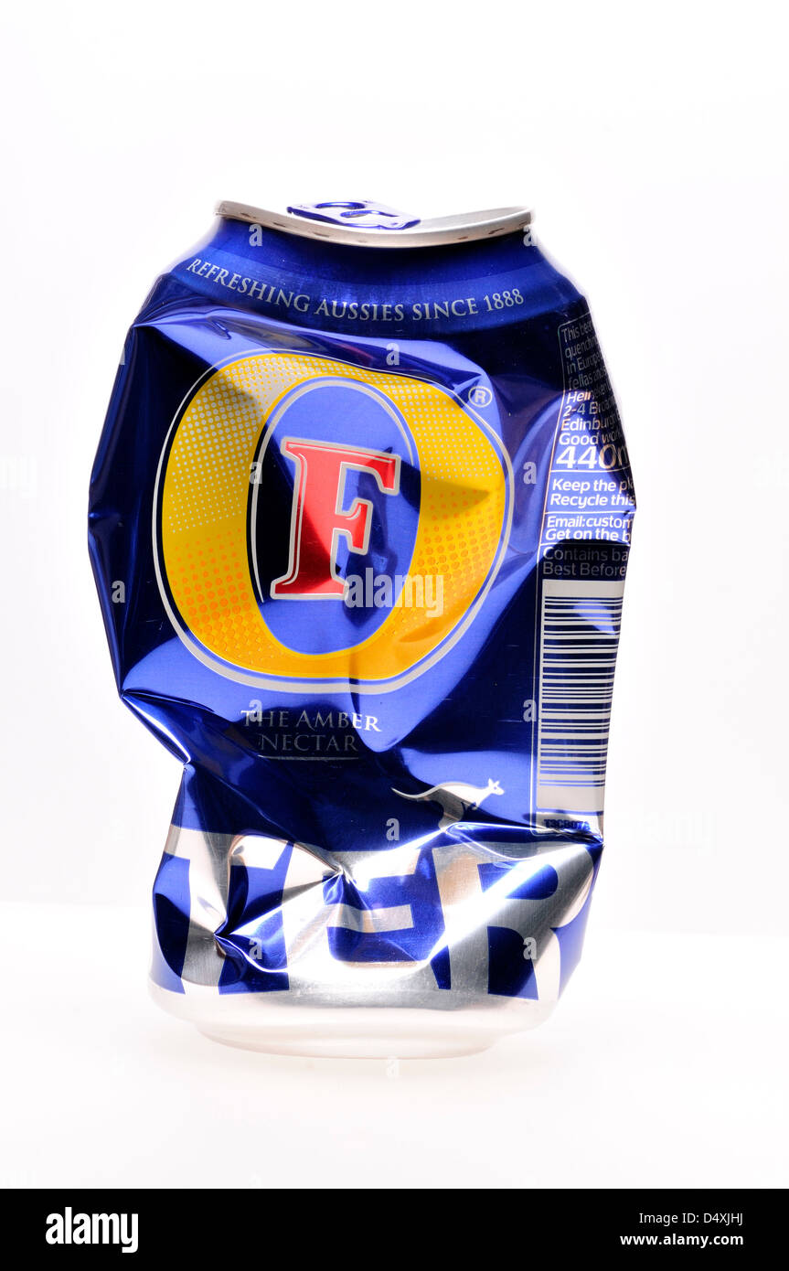 Crumpled birra può [promuove] Foto Stock