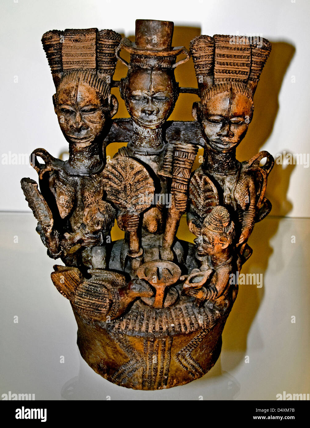 Corpo pots scarificazione antica arte Africa motivo di decorazione Foto Stock