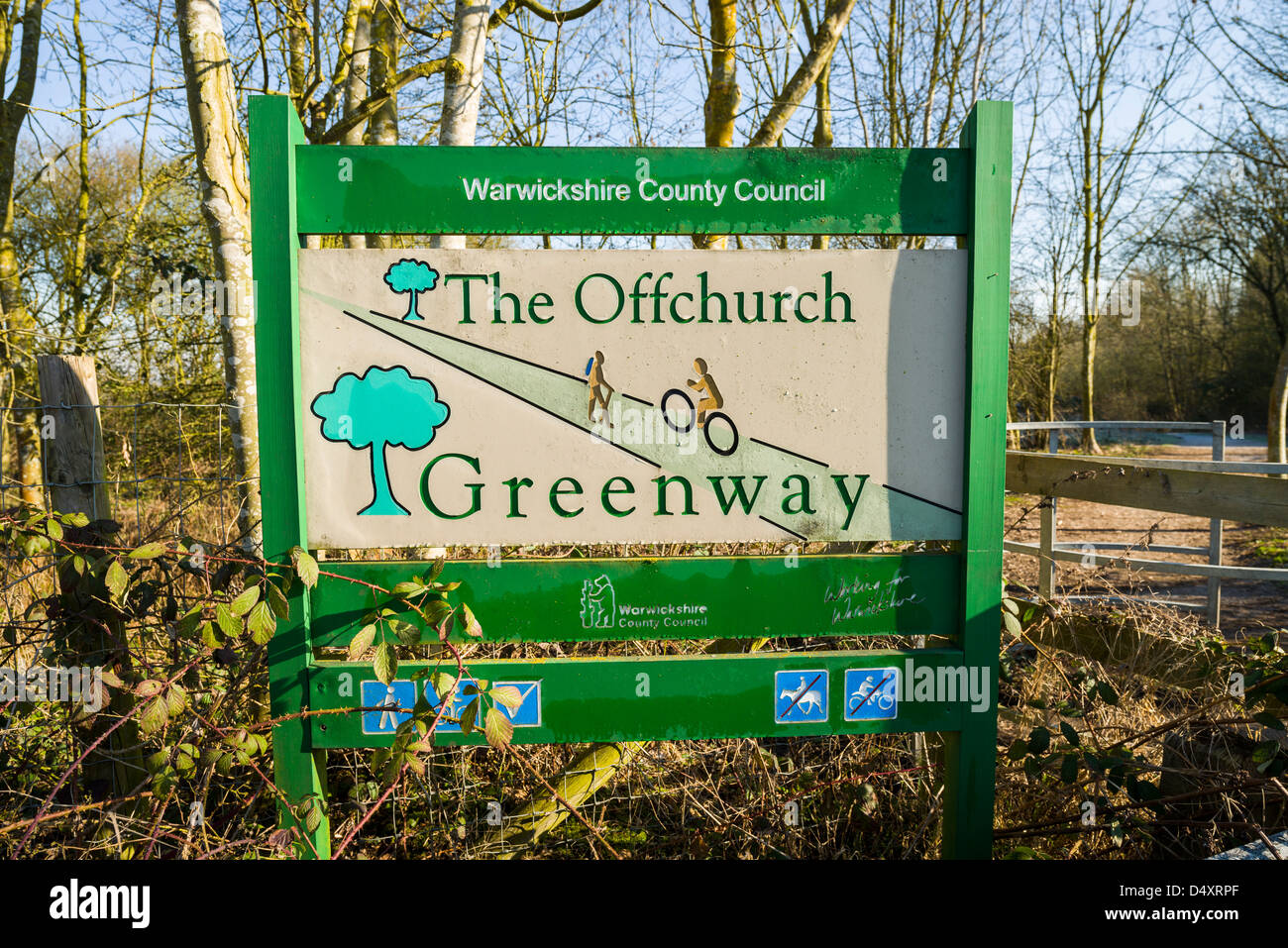 Il Offchurch Greenway ciclabile ciclo nazionale di instradamento di rete 41, Warwickshire, Regno Unito Foto Stock