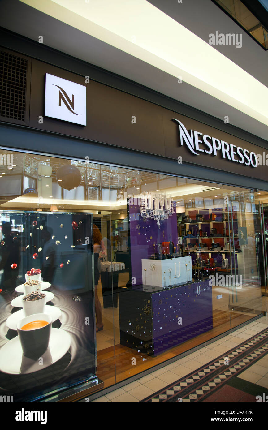 Negozio di Nespresso in Victoria Wharf waterfront - Cape Town - Sud Africa Foto Stock