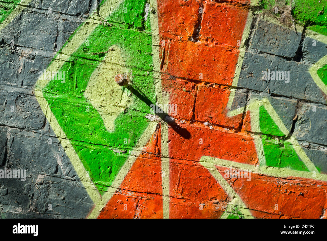 Arte dei graffiti su una parete Foto Stock