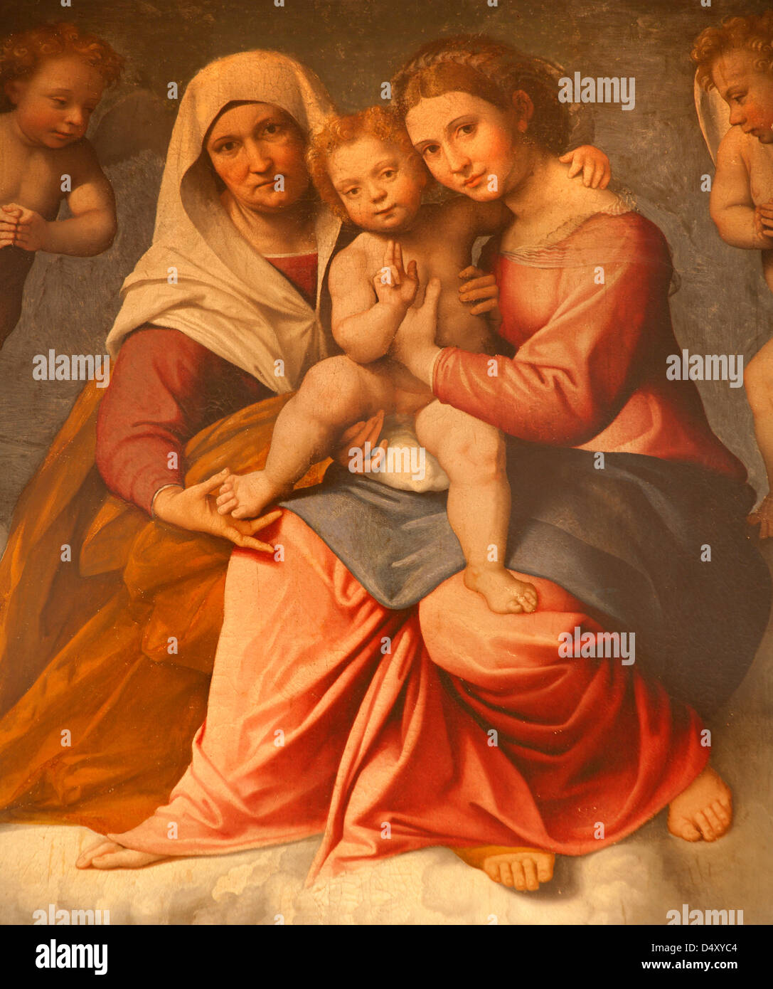 VERONA - gennaio 28: vernice della Madonna con il bambino e st. Ann da Francesco Caroto di anno 1528 dalla chiesa di San Fermo Maggio Foto Stock