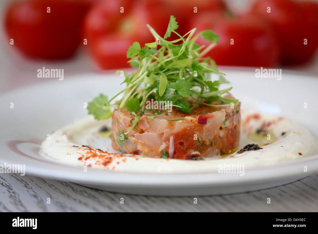 Ceviche, materie antipasti di pesce Foto Stock