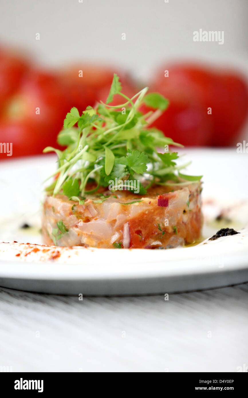 Ceviche, materie antipasti di pesce Foto Stock