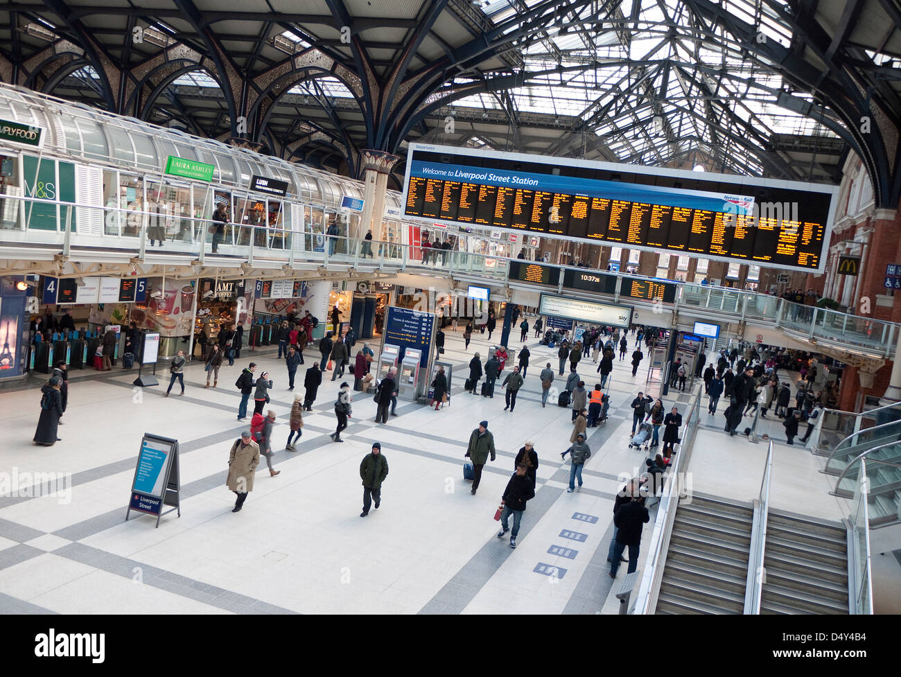 Dalla stazione di liverpool Street, Londra, Inghilterra Foto Stock