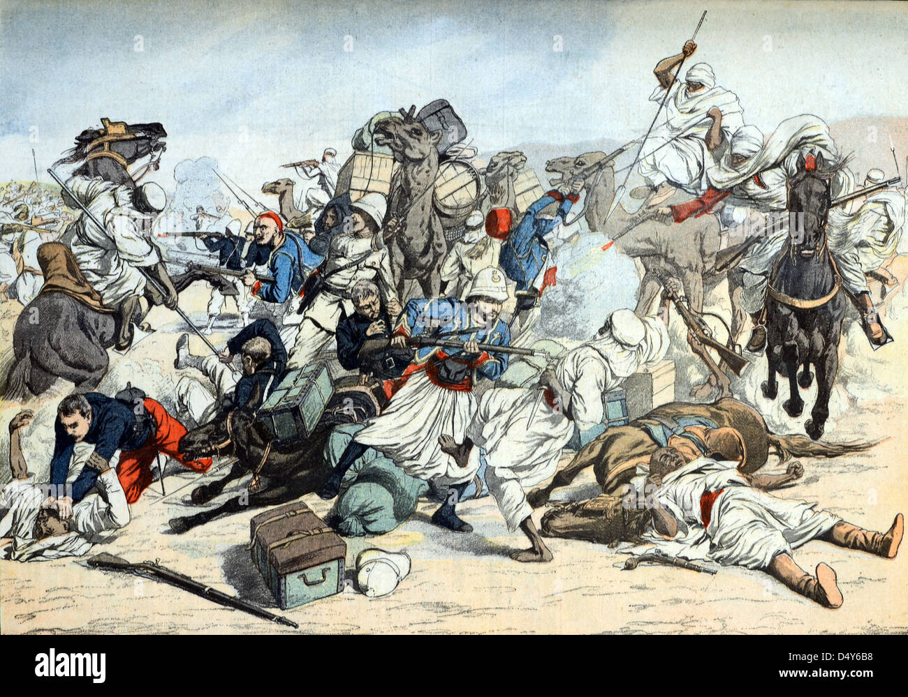 Ribellione contro i francesi nella provincia di Orano Algeria (aprile 1903) Engraving vintage o Illustrazione Foto Stock