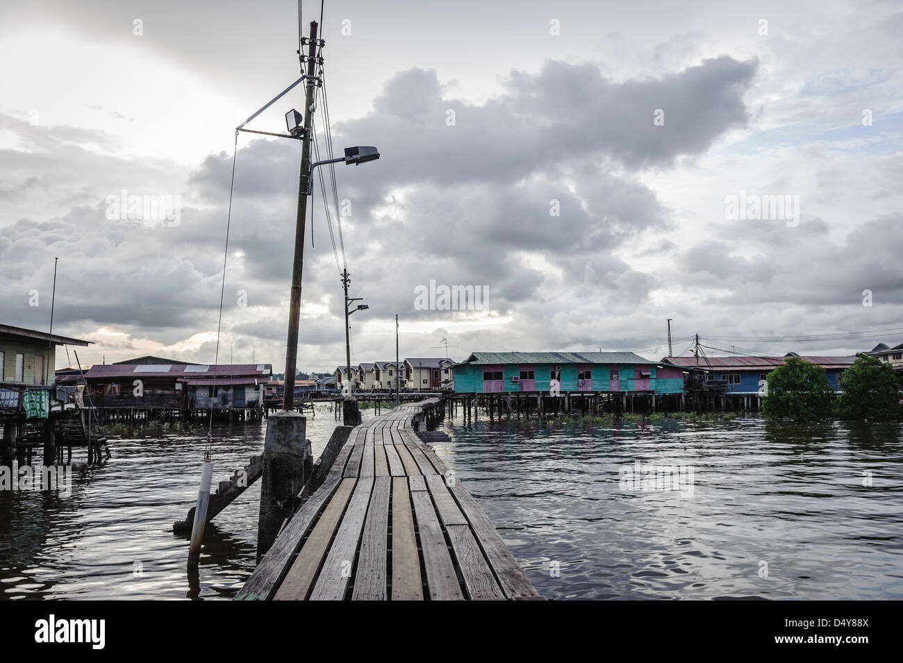 Floating strade di Kampung Ayer quartiere, Bandar Seri Bengawan, Brunei, Asia Foto Stock