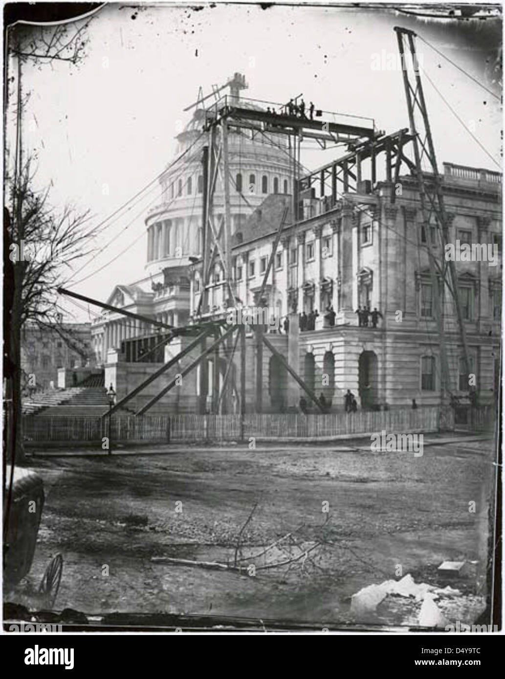 Fotografia del Capitol Building under construction in Washington, DC Foto Stock