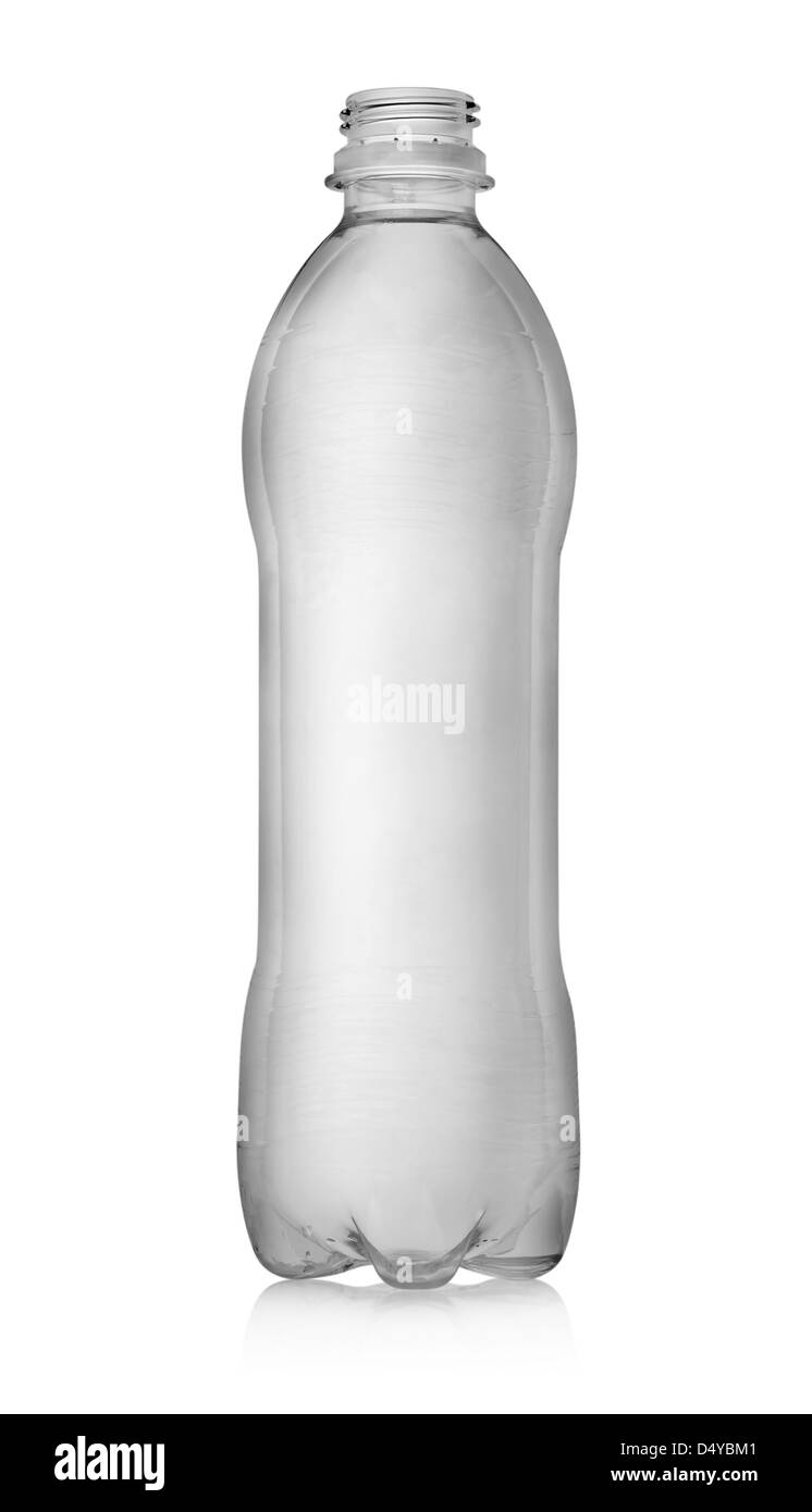 Svuotare la bottiglia di plastica isolati su sfondo bianco Foto Stock