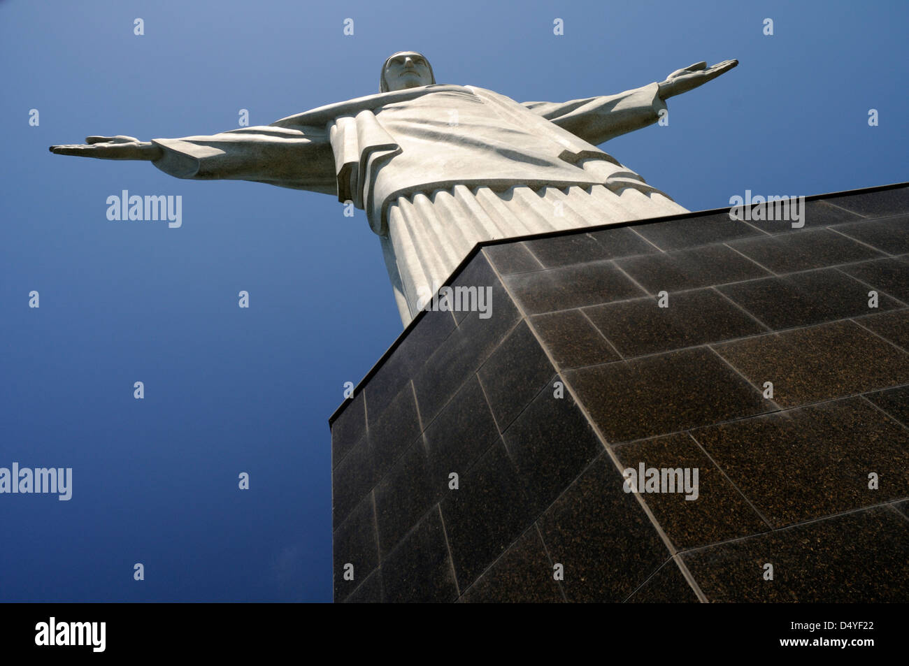 Vista del Corcovado (Cristo Redentor) Statua Foto Stock