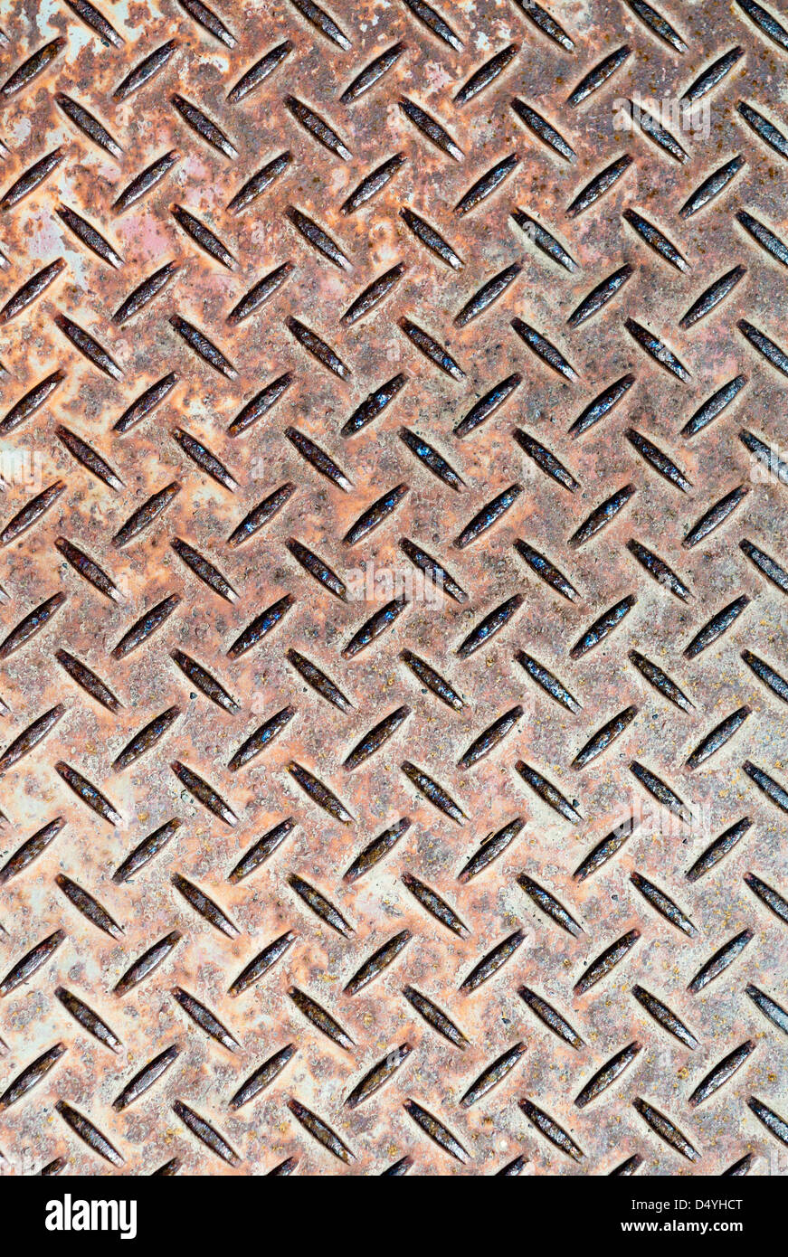 Dettaglio di grado industriale acciaio checkerplate Foto Stock