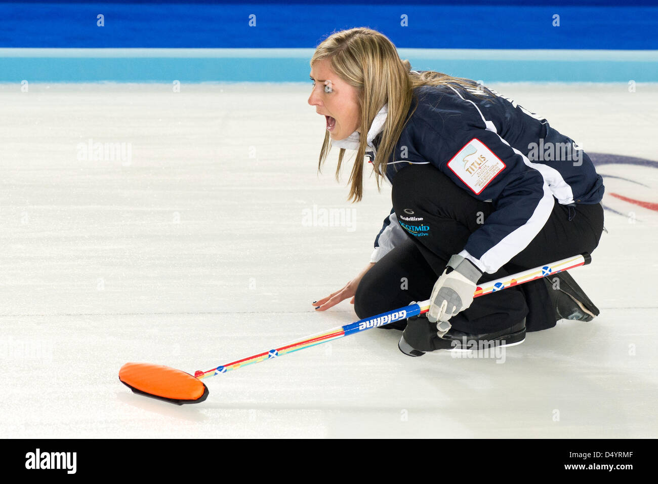 Eve Muirhead (SCO), 20 marzo 2013 - Il Curling : Mondo donna Campionato di Curling 2013 a Volvo Sport Center, Riga, Lettonia, (foto di Enrico Calderoni/AFLO SPORT) Foto Stock
