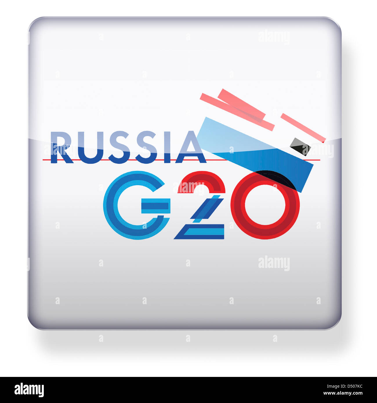 La Russia G20 logo come l'icona di un'app. Percorso di clipping incluso. Foto Stock