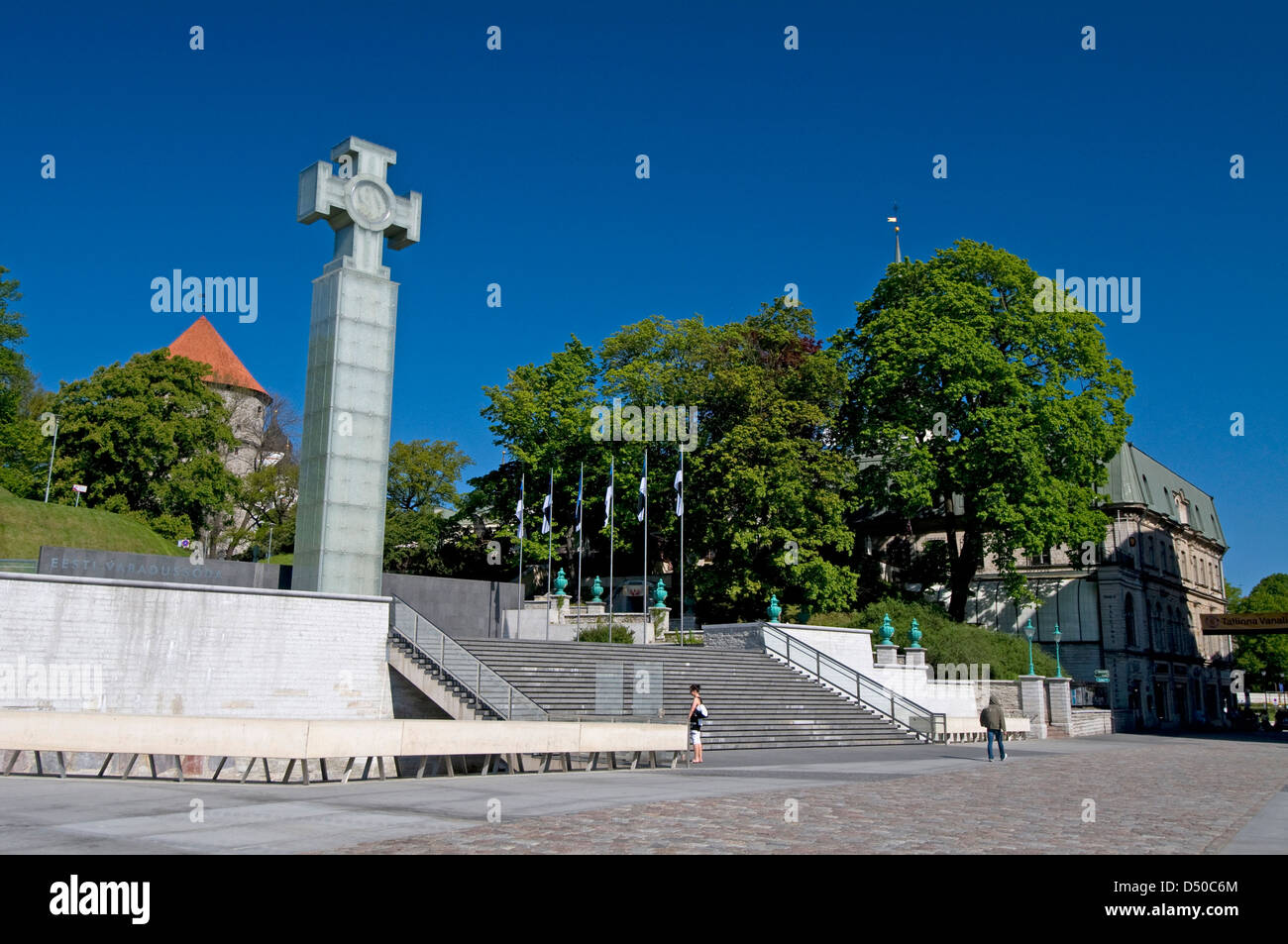 La Piazza della libertà (Vabaduse väljak) è una piazza situata all'estremità meridionale della città vecchia di Tallinn, Estonia, negli stati baltici Foto Stock
