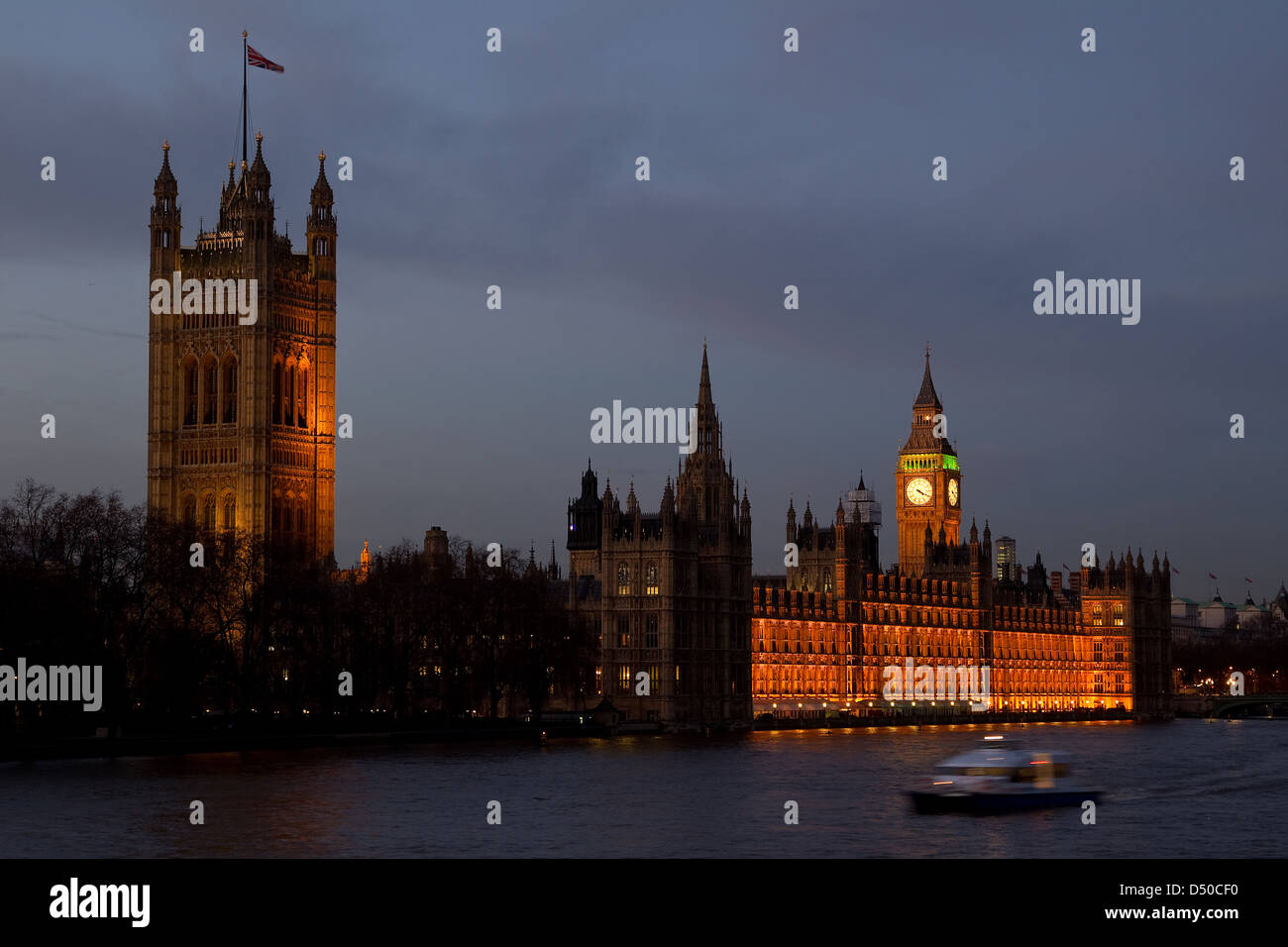 Il parlamento di Westminster di England-House Commons e House of Lords atto di unione 1707 Foto Stock