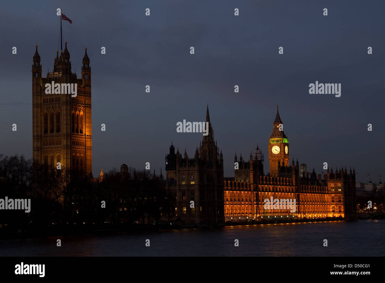 Il parlamento di Westminster di England-House Commons e House of Lords atto di unione 1707 Foto Stock