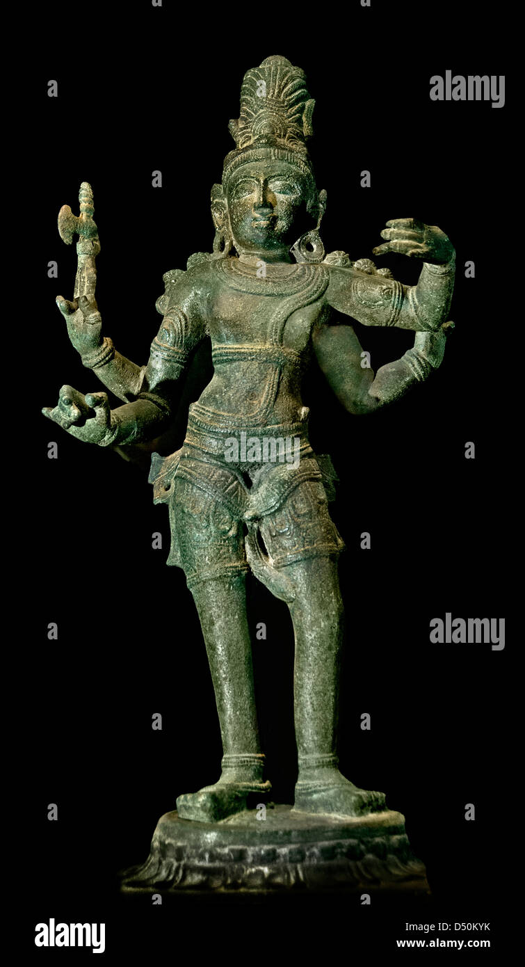 Tripurantaka Naduvikkottal Thanjavur XIV sec. d.c. bronzo indù in India Foto Stock