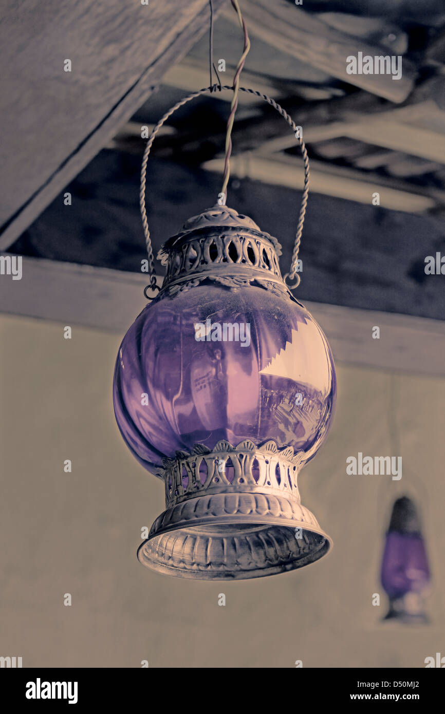 Vintage pendenti lampada in vetro Foto Stock