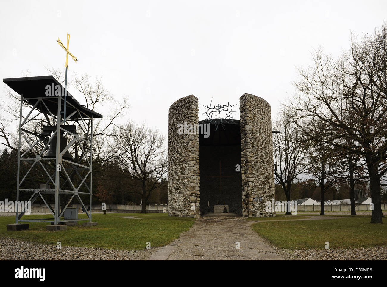 Campo di Concentramento di Dachau. Campo nazista di prigionieri aperto nel 1933. Agonia mortale di Cristo cappella, 1960. Esterno. Germania. Foto Stock