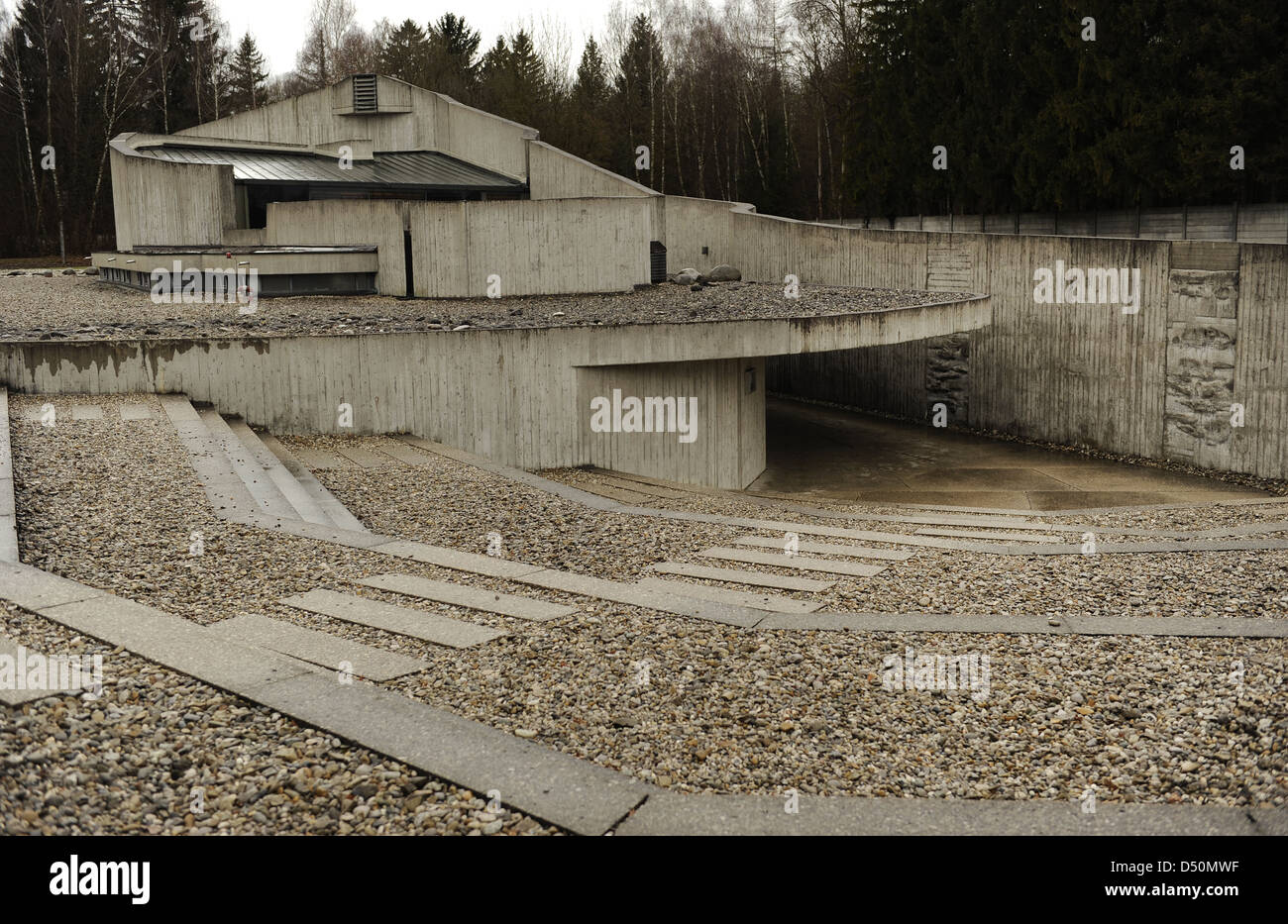 Campo di Concentramento di Dachau. Campo nazista di prigionieri aperto nel 1933. Chiesa Evangelica della Riconciliazione, 1967. Germania. Foto Stock