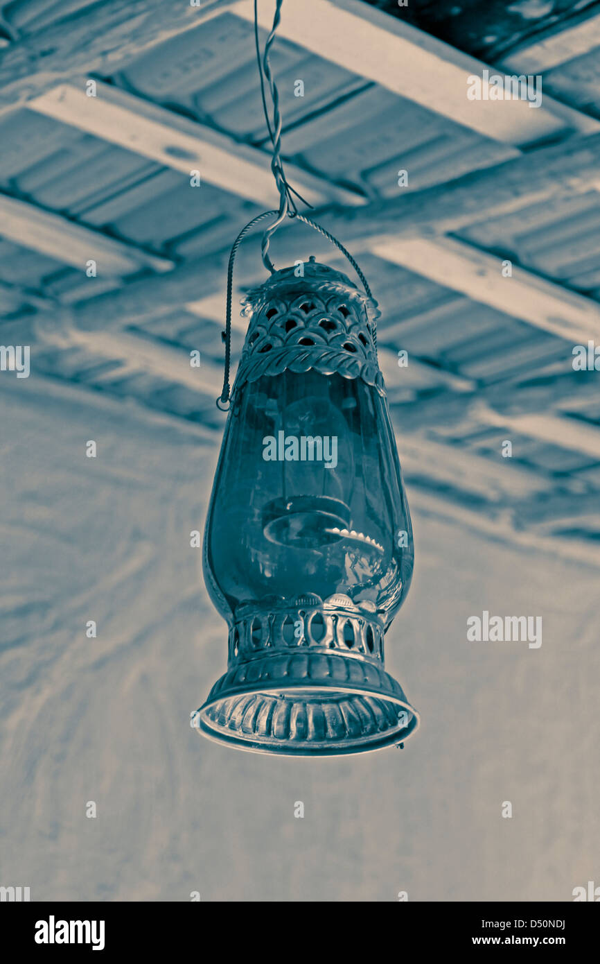 Vintage pendenti lampada in vetro Foto Stock