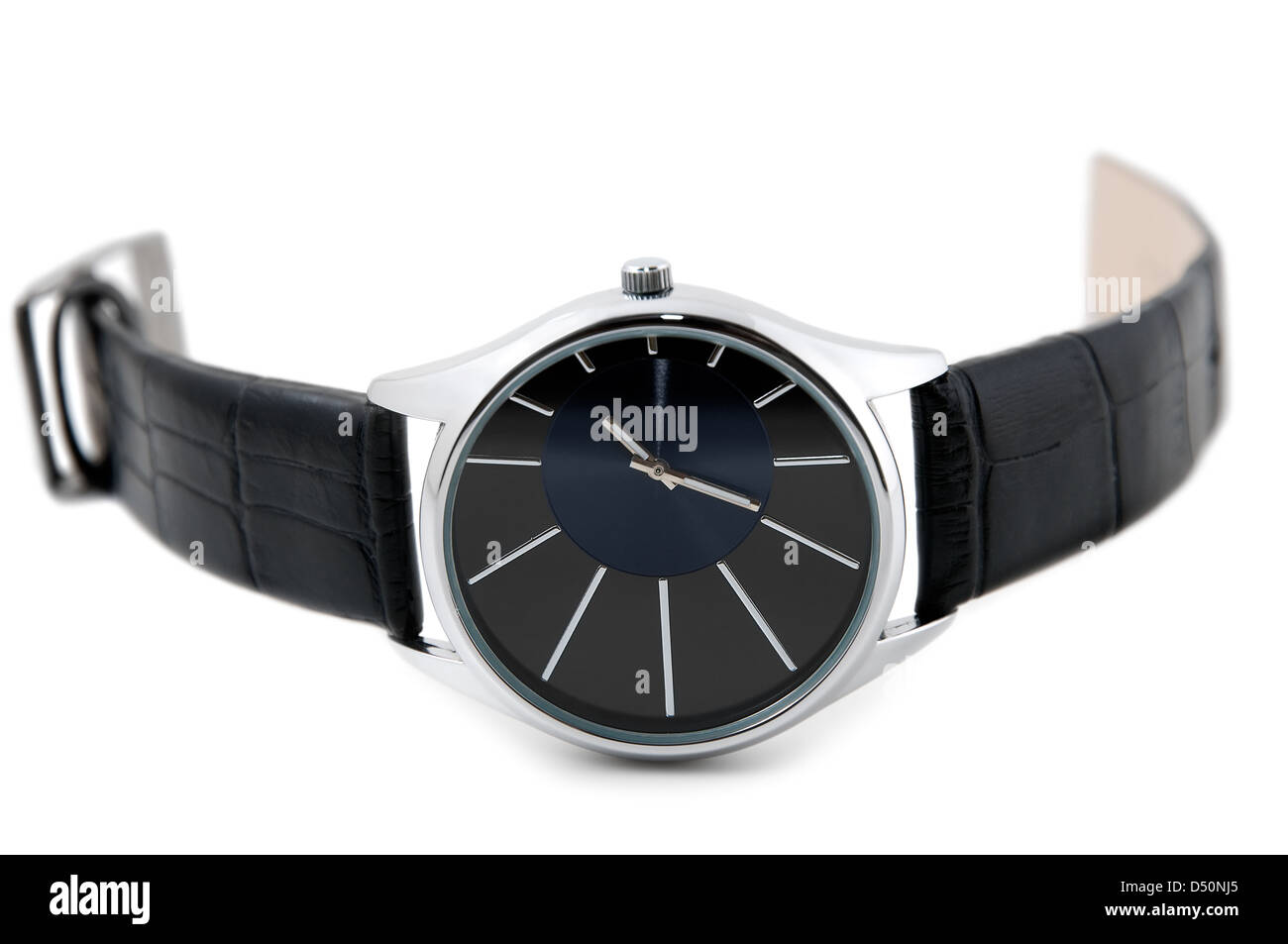 Il polso nero-watch è fotografato close-up Foto Stock