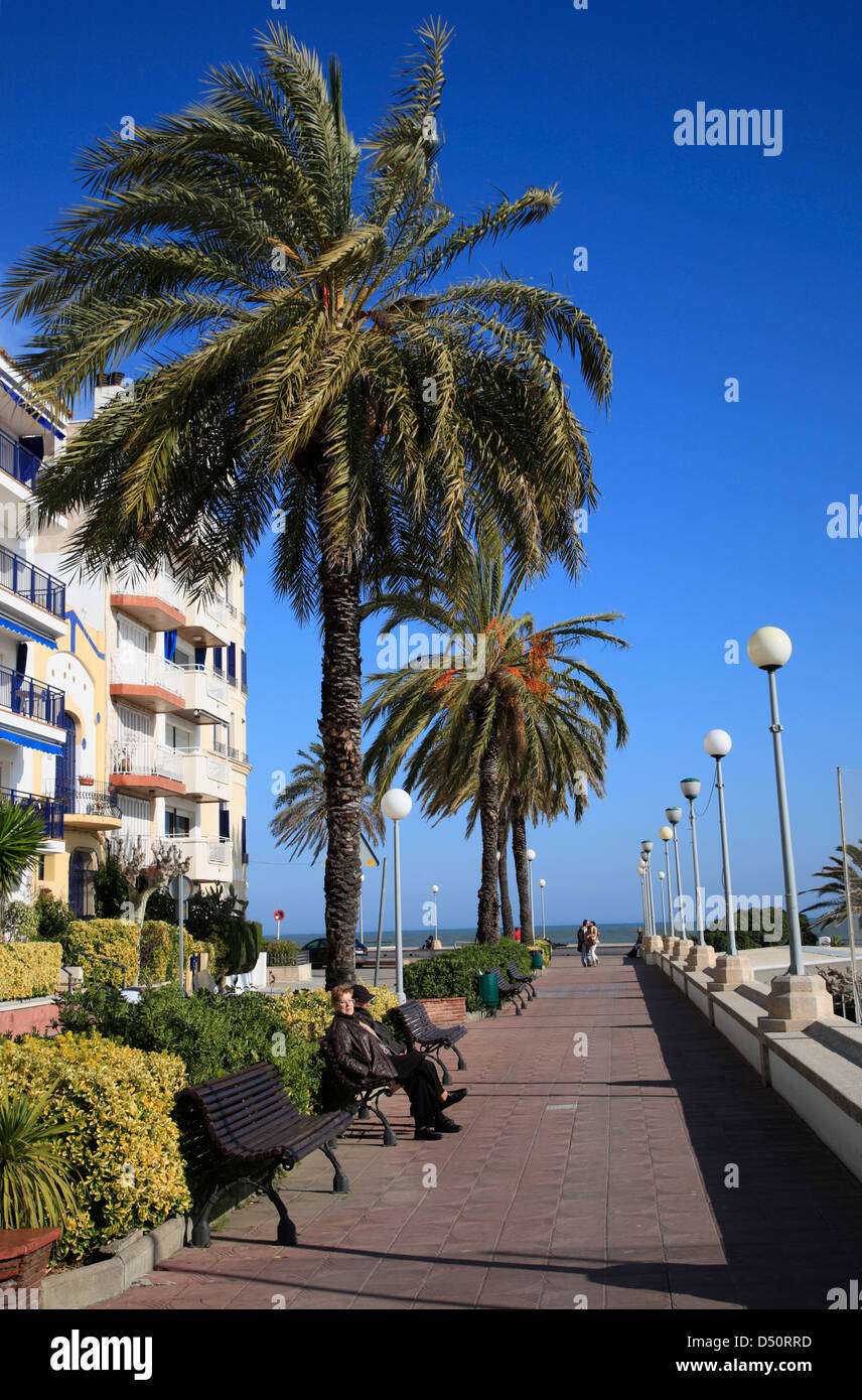 Costa Brava, St. Pol, Promenade, Catalonia,Spagna Foto Stock