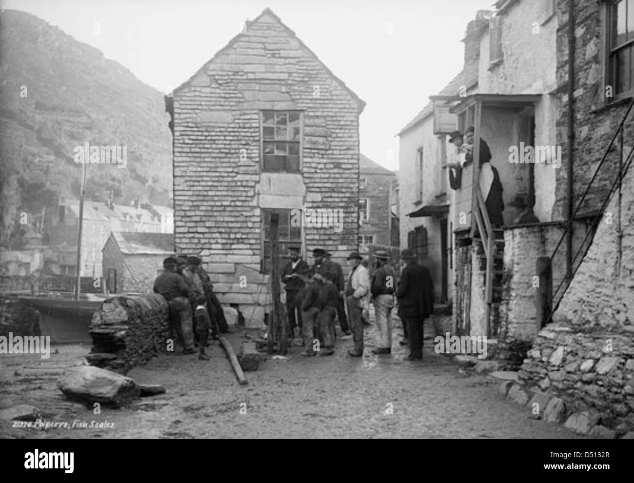 Pesce pesato, Polperro, Cornwall Foto Stock