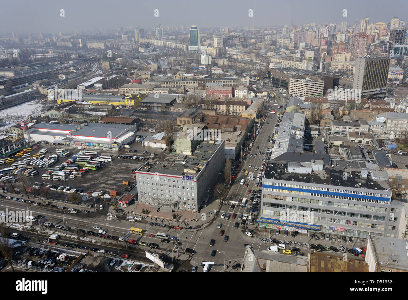 Città di Kiev, vista aerea Foto Stock