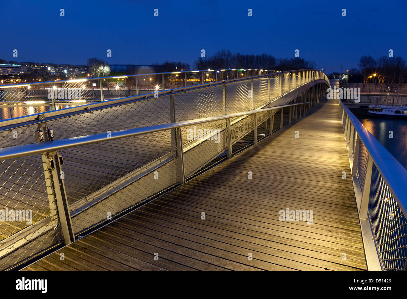 Simone de Beauvoir passerella, Parigi, Ile de France, Francia Foto Stock