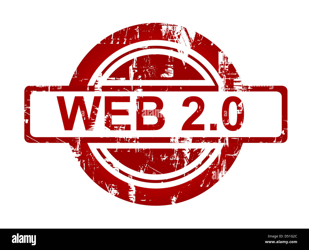 Web 2.0 timbro isolato su sfondo bianco. Foto Stock