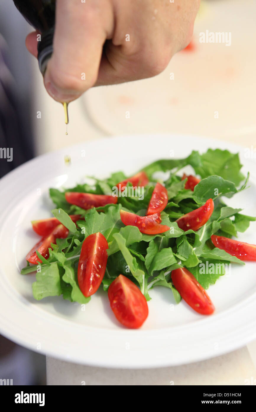 Roquette e insalata di pomodoro Foto Stock