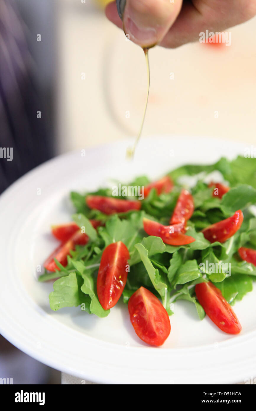 Roquette e insalata di pomodoro Foto Stock