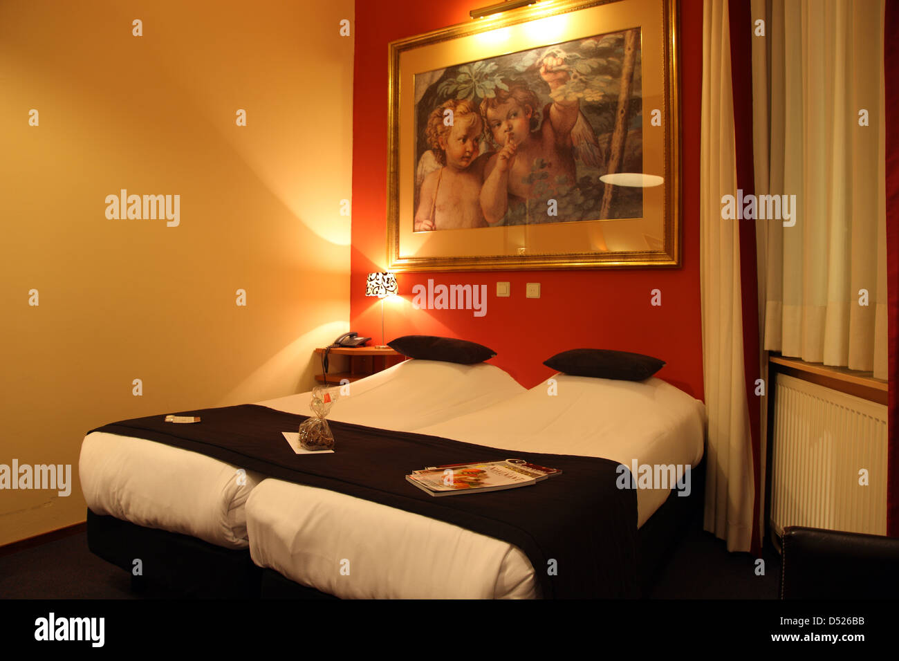 Camera da letto in Hotel Mabi Maastricht Paesi Bassi Foto Stock